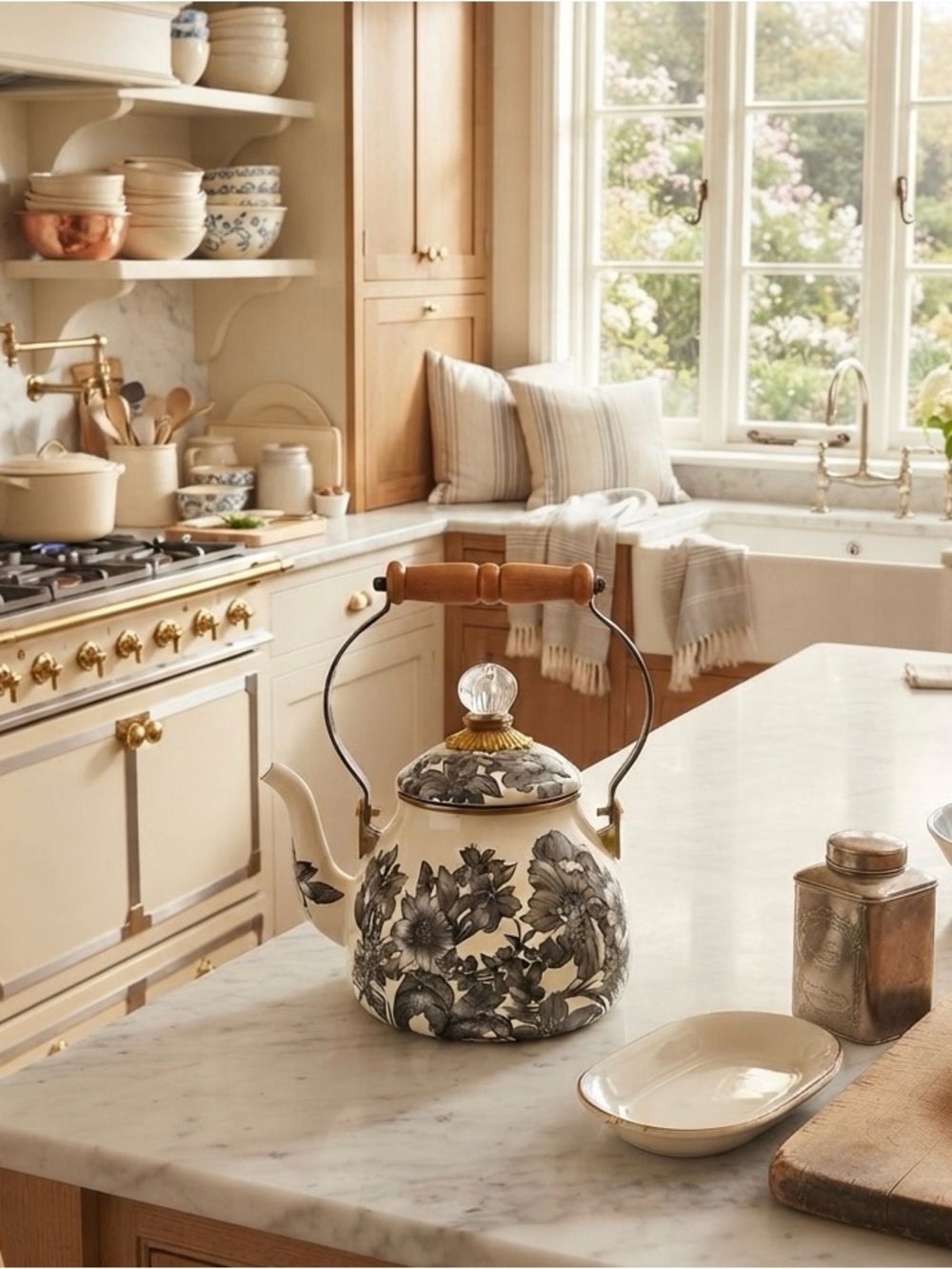 Mackenzie-Childs Sterling English 2 Quart Tea Kettle
